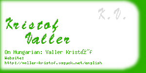 kristof valler business card